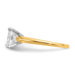 14k Two-tone 2 carat Certified Lab Grown Diamond VS/SI+ G+ Princess Complete Solitare Engagement Ring