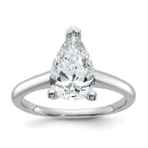 14k White Gold 2 carat Certified Lab Grown Diamond VS/SI+ G+ Pear Solitare Complete Engagement Ring