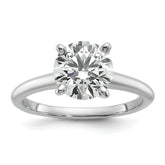 14k White Gold 2 carat Lab Grown Diamond VS+ F+ Round Complete Solitaire Engagement Ring