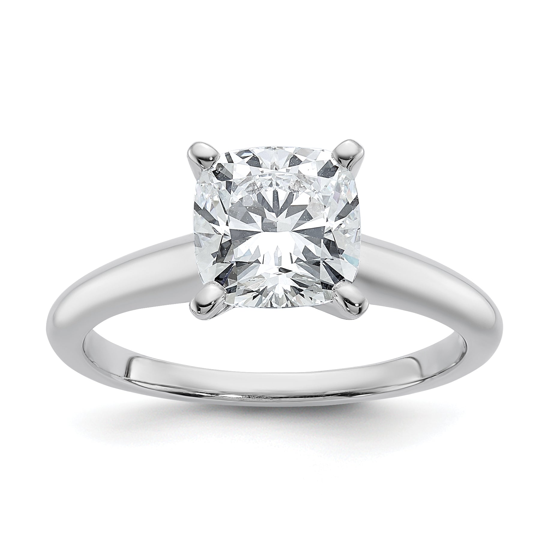 14k Two-tone 2 1/2 carat Certified Lab Grown Diamond VS+ F+ Cushion Complete Solitare Engagement Ring