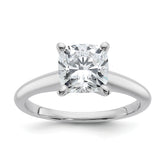14k Two-tone 2 1/2 carat Certified Lab Grown Diamond VS+ F+ Cushion Complete Solitare Engagement Ring