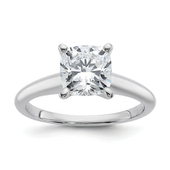 14k Two-tone 2 1/2 carat Certified Lab Grown Diamond VS+ F+ Cushion Complete Solitare Engagement Ring