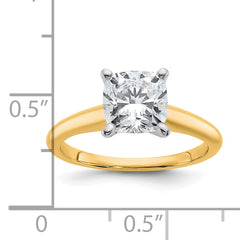 14k White Gold 2 carat Certified Lab Grown Diamond VS+ F+ Cushion Complete Solitare Engagement Ring