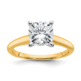14k White Gold 2 carat Certified Lab Grown Diamond VS/SI+ G+ Cushion Complete Solitare Engagement Ring