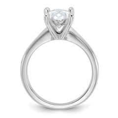 14k White Gold 2 1/4 carat Certified Lab Grown Diamond VS+ F+ Oval Complete Solitaire Engagement Ring