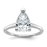14k White Gold 2 1/4 carat Lab Grown Diamond VS/SI+ G+ Pear Solitare Complete Engagement Ring