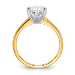14k Two-tone 2 1/4 carat Lab Grown Diamond VS+ F+ Pear Solitare Complete Engagement Ring