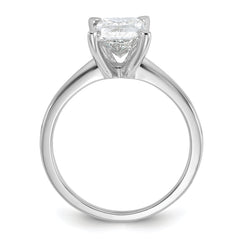 14k White Gold 2 1/4 carat Certified Lab Grown Diamond VS/SI+ G+ Radiant Solitare Complete Engagement Ring