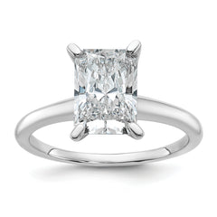 14k White Gold 2 1/4 carat Lab Grown Diamond VS/SI+ G+ Radiant Solitare Complete Engagement Ring
