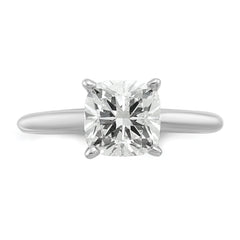 14k Two-tone 3 carat Certified Lab Grown Diamond VS+ F+ Cushion Complete Solitare Engagement Ring