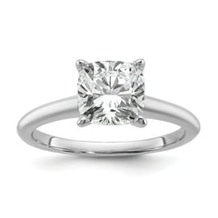 14k Two-tone 3 carat Certified Lab Grown Diamond VS+ F+ Cushion Complete Solitare Engagement Ring