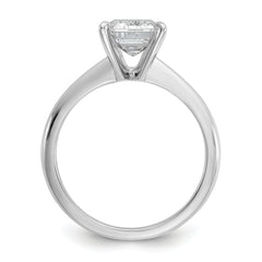 14k White Gold 2 1/2 carat Lab Grown Diamond VS+ F+ Emerald Solitare Complete Engagement Ring