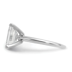 14k White Gold 2 1/2 carat Certified Lab Grown Diamond VS+ F+ Emerald Solitare Complete Engagement Ring