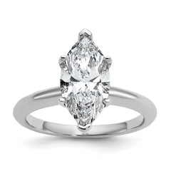 14k White Gold 2 1/2 carat Certified Lab Grown Diamond VS+ F+ Marquise Solitare Complete Engagement Ring