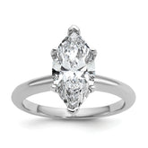 14k White Gold 2 1/2 carat Lab Grown Diamond VS+ F+ Marquise Solitare Complete Engagement Ring
