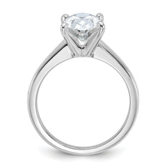 14k White Gold 2 1/2 carat Lab Grown Diamond VS+ F+ Oval Complete Solitaire Engagement Ring