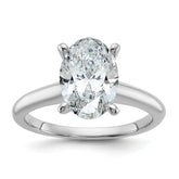 14k White Gold 2 1/2 carat Lab Grown Diamond VS/SI+ G+ Oval Complete Solitaire Engagement Ring