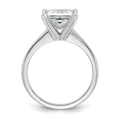 14k White Gold 2 1/2 carat Certified Lab Grown Diamond VS+ F+ Princess Complete Solitare Engagement Ring