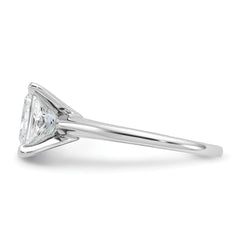 14k White Gold 2 1/2 carat Certified Lab Grown Diamond VS+ F+ Princess Complete Solitare Engagement Ring
