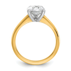 14k Two-tone 2 1/2 carat Certified Lab Grown Diamond VS/SI+ G+ Pear Solitare Complete Engagement Ring