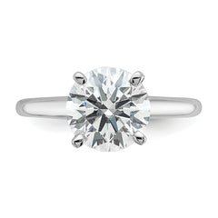 14k White Gold 2 1/2 carat Lab Grown Diamond VS+ F+ Round Complete Solitaire Engagement Ring