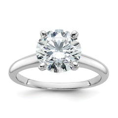 14k White Gold 2 1/2 carat Certified Lab Grown Diamond VS+ F+ Round Complete Solitaire Engagement Ring
