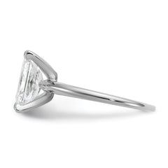 14k White Gold 2 1/2 carat Certified Lab Grown Diamond VS/SI+ G+ Radiant Solitare Complete Engagement Ring