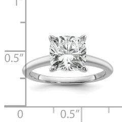 14k Two-tone 4 carat Certified Lab Grown Diamond VS+ F+ Cushion Complete Solitare Engagement Ring