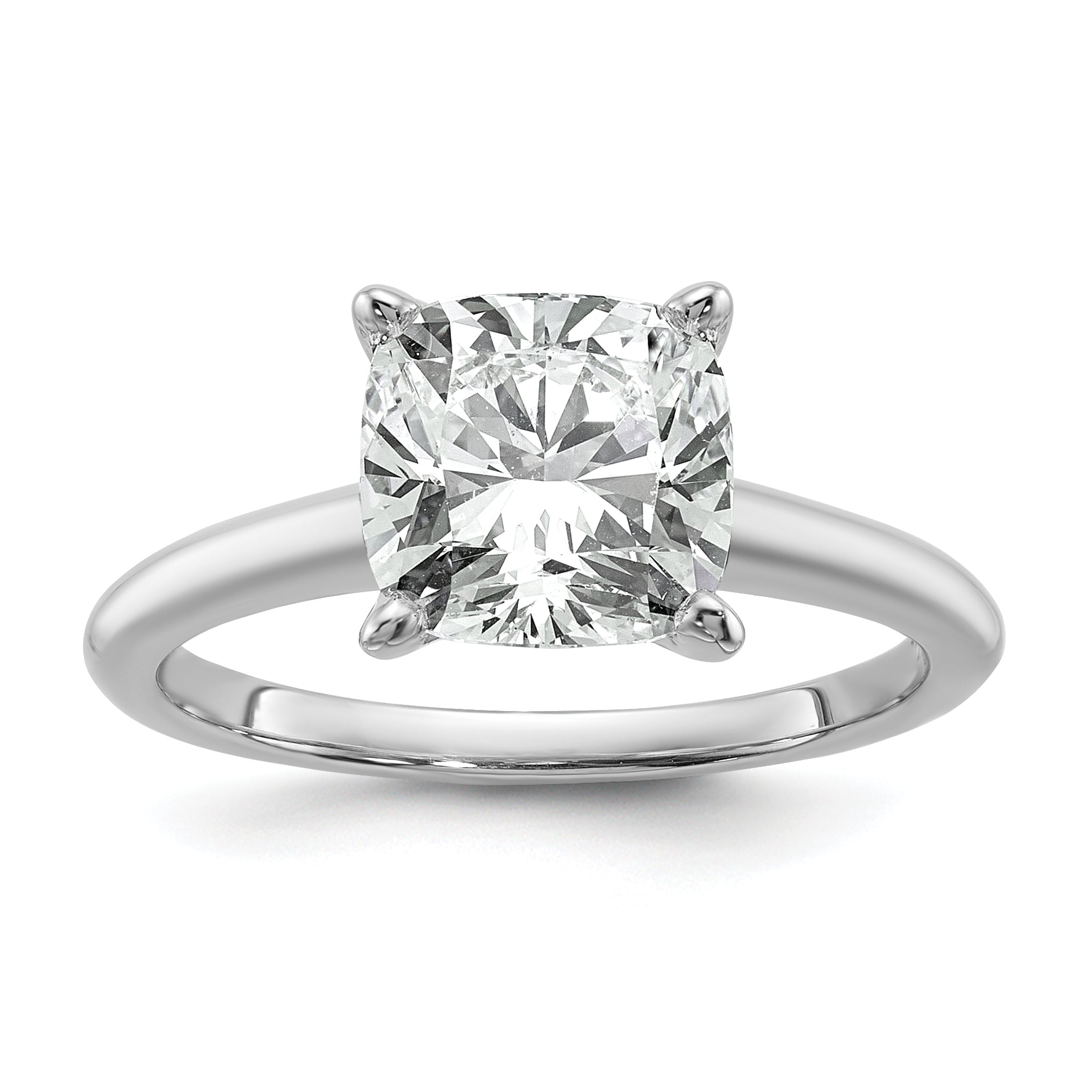 14k Two-tone 4 carat Certified Lab Grown Diamond VS+ F+ Cushion Complete Solitare Engagement Ring