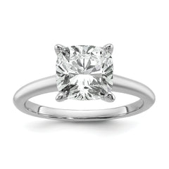 14k Two-tone 4 carat Certified Lab Grown Diamond VS+ F+ Cushion Complete Solitare Engagement Ring