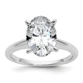 14k White Gold 3 carat Certified Lab Grown Diamond VS+ F+ Oval Complete Solitaire Engagement Ring