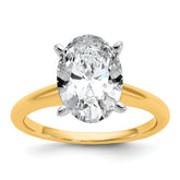 14k Two-Tone 3 carat Lab Grown Diamond VS/SI+ G+ Oval Complete Solitaire Engagement Ring