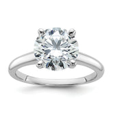 14k White Gold 3 carat Lab Grown Diamond VS+ F+ Round Complete Solitaire Engagement Ring