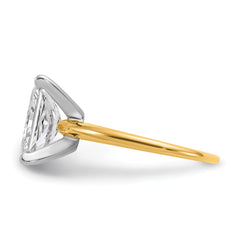 14k Two-tone 3 carat Certified Lab Grown Diamond VS/SI+ G+ Radiant Solitare Complete Engagement Ring