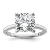 14k White Gold 5 carat Certified Lab Grown Diamond VS+ F+ Cushion Complete Solitare Engagement Ring