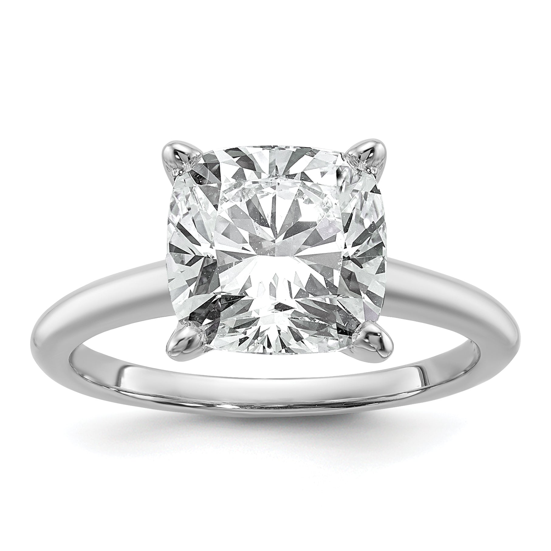 14k Two-tone 5 carat Certified Lab Grown Diamond VS/SI+ G+ Cushion Complete Solitare Engagement Ring