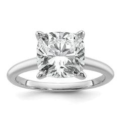 14k Two-tone 5 carat Certified Lab Grown Diamond VS/SI+ G+ Cushion Complete Solitare Engagement Ring