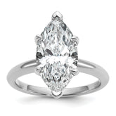 14k White Gold 4 carat Certified Lab Grown Diamond VS+ F+ Marquise Solitare Complete Engagement Ring