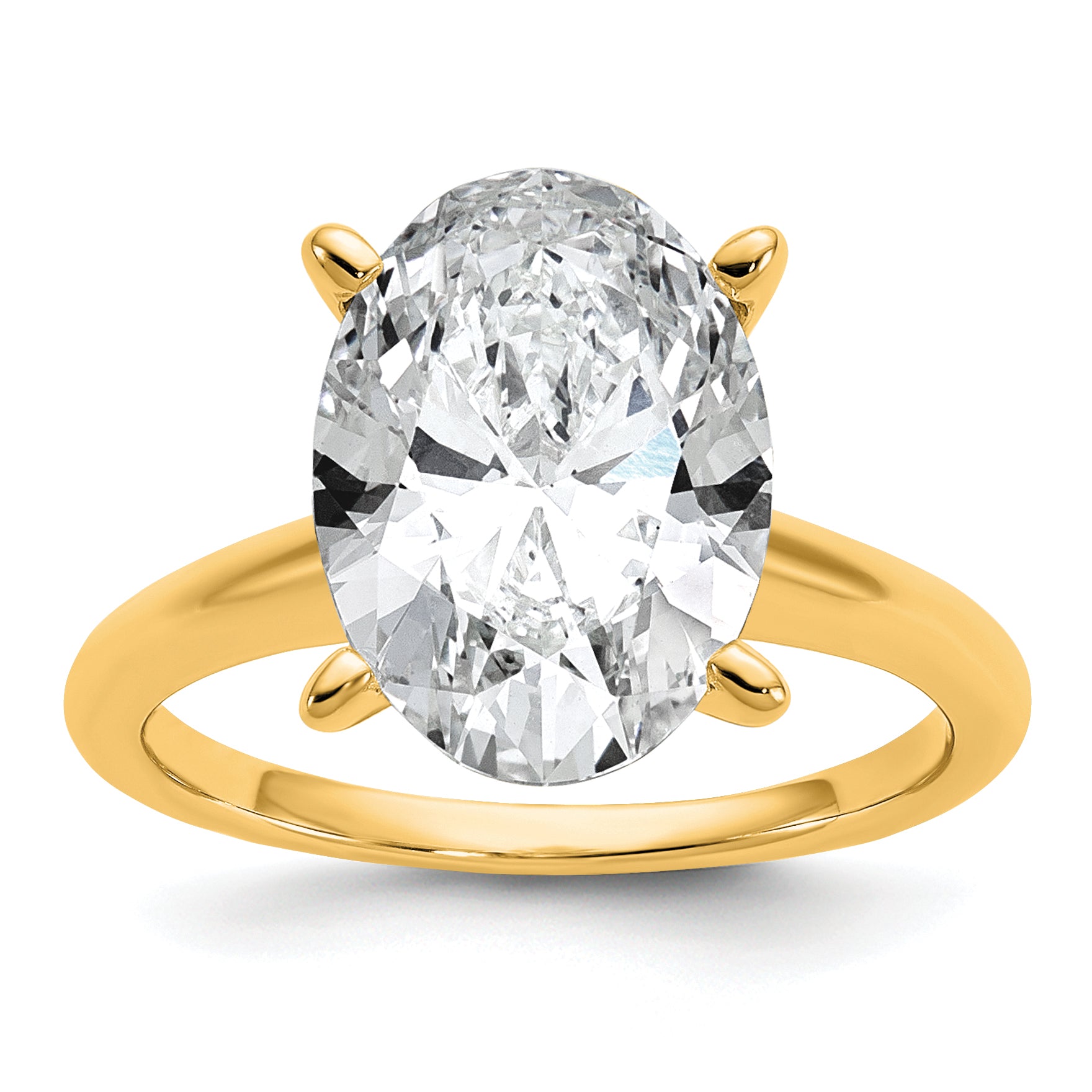 14k Two-Tone 4 carat Certified Lab Grown Diamond VS+ F+ Oval Complete Solitaire Engagement Ring