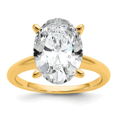 14k Two-Tone 4 carat Certified Lab Grown Diamond VS/SI+ G+ Oval Complete Solitaire Engagement Ring