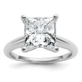 14k White Gold 4 carat Certified Lab Grown Diamond VS/SI+ G+ Princess Complete Solitare Engagement Ring
