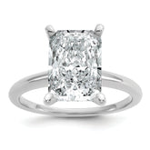 14k White Gold 4 carat Certified Lab Grown Diamond VS/SI+ G+ Radiant Solitare Complete Engagement Ring