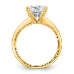 14k Two-tone 4 carat Certified Lab Grown Diamond VS+ F+ Radiant Solitare Complete Engagement Ring