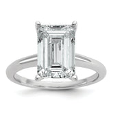 14k White Gold 5 carat Certified Lab Grown Diamond VS/SI+ G+ Emerald Solitare Complete Engagement Ring