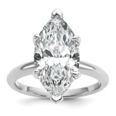 14k White Gold 5 carat Certified Lab Grown Diamond VS/SI+ G+ Marquise Solitare Complete Engagement Ring