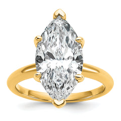 14k Two-tone 5 carat Certified Lab Grown Diamond VS+ F+ Marquise Solitare Complete Engagement Ring