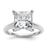 14k White Gold 5 carat Certified Lab Grown Diamond VS/SI+ G+ Princess Complete Solitare Engagement Ring