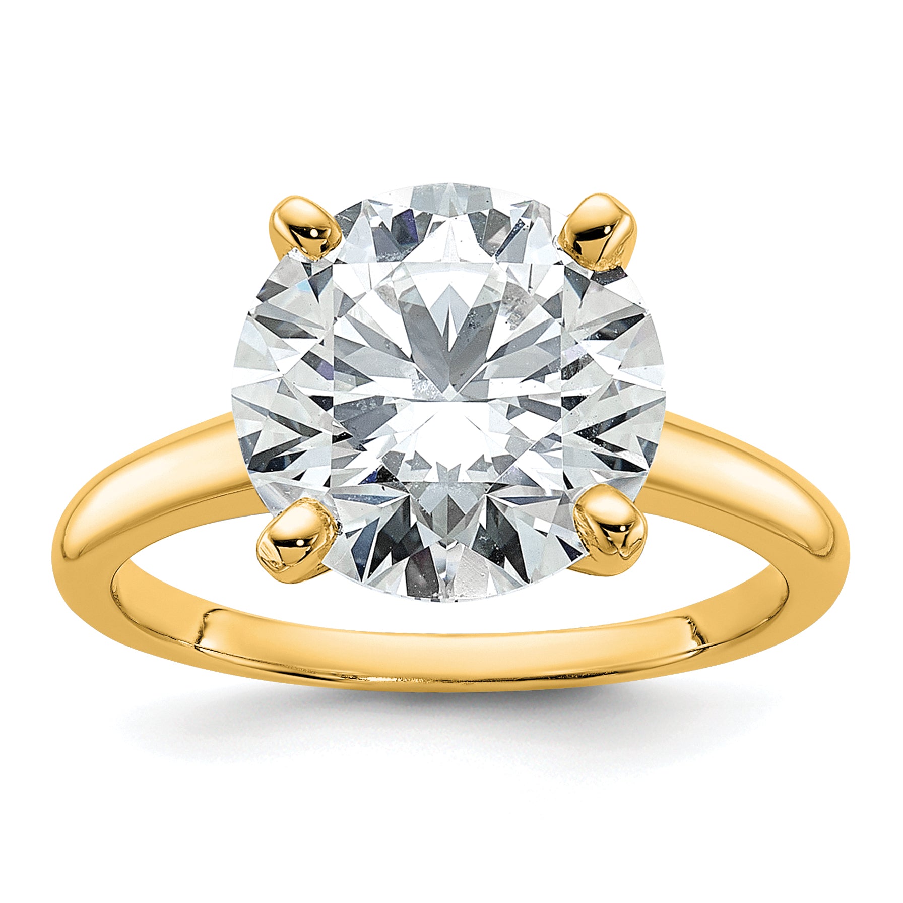 14k Two-Tone 5 carat Certified Lab Grown Diamond VS/SI+ G+ Round Complete Solitaire Engagement Ring