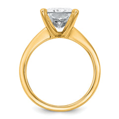 14k Two-tone 5 carat Certified Lab Grown Diamond VS/SI+ G+ Radiant Solitare Complete Engagement Ring