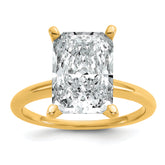 14k Two-tone 5 carat Certified Lab Grown Diamond VS+ F+ Radiant Solitare Complete Engagement Ring